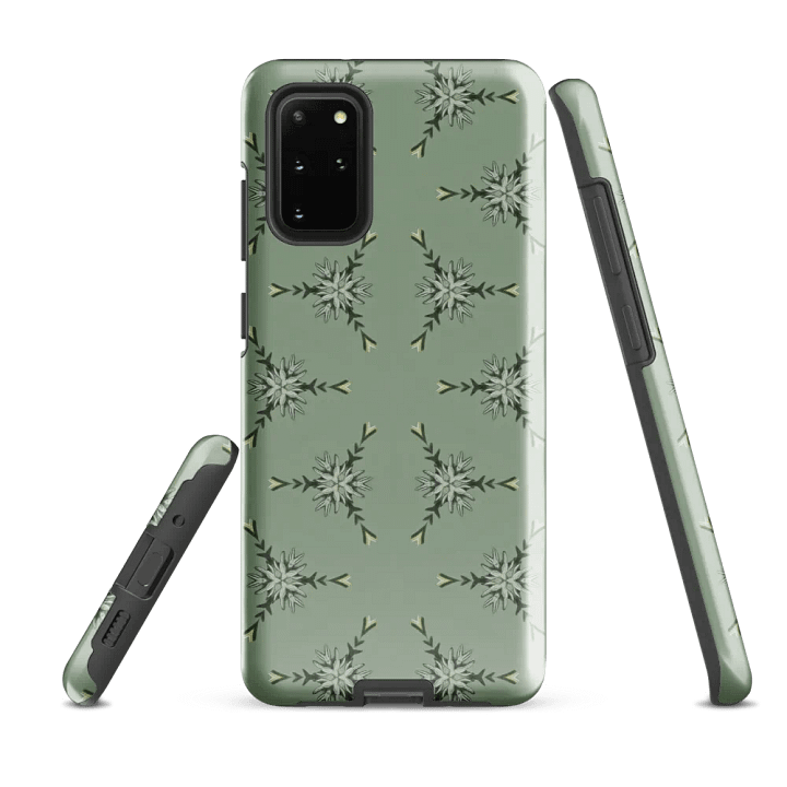 Tough Phone Case for Samsung® - Green Triangular Floral Geometric Pattern product image (2)