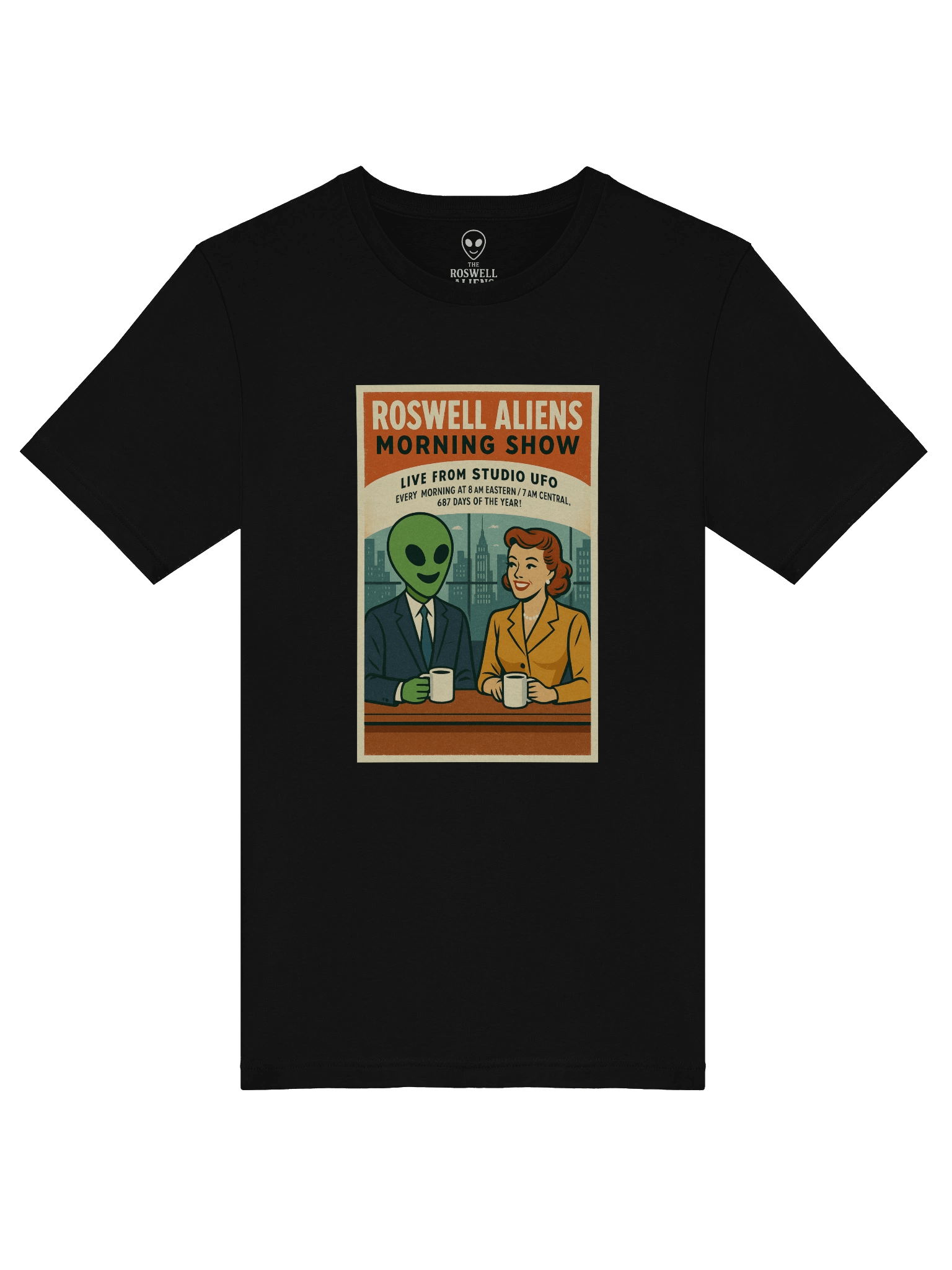 Studio UFO TV Anchorman Morning Show Roswell Aliens Retro 1950's Poster Unisex T-Shirt product image (5)