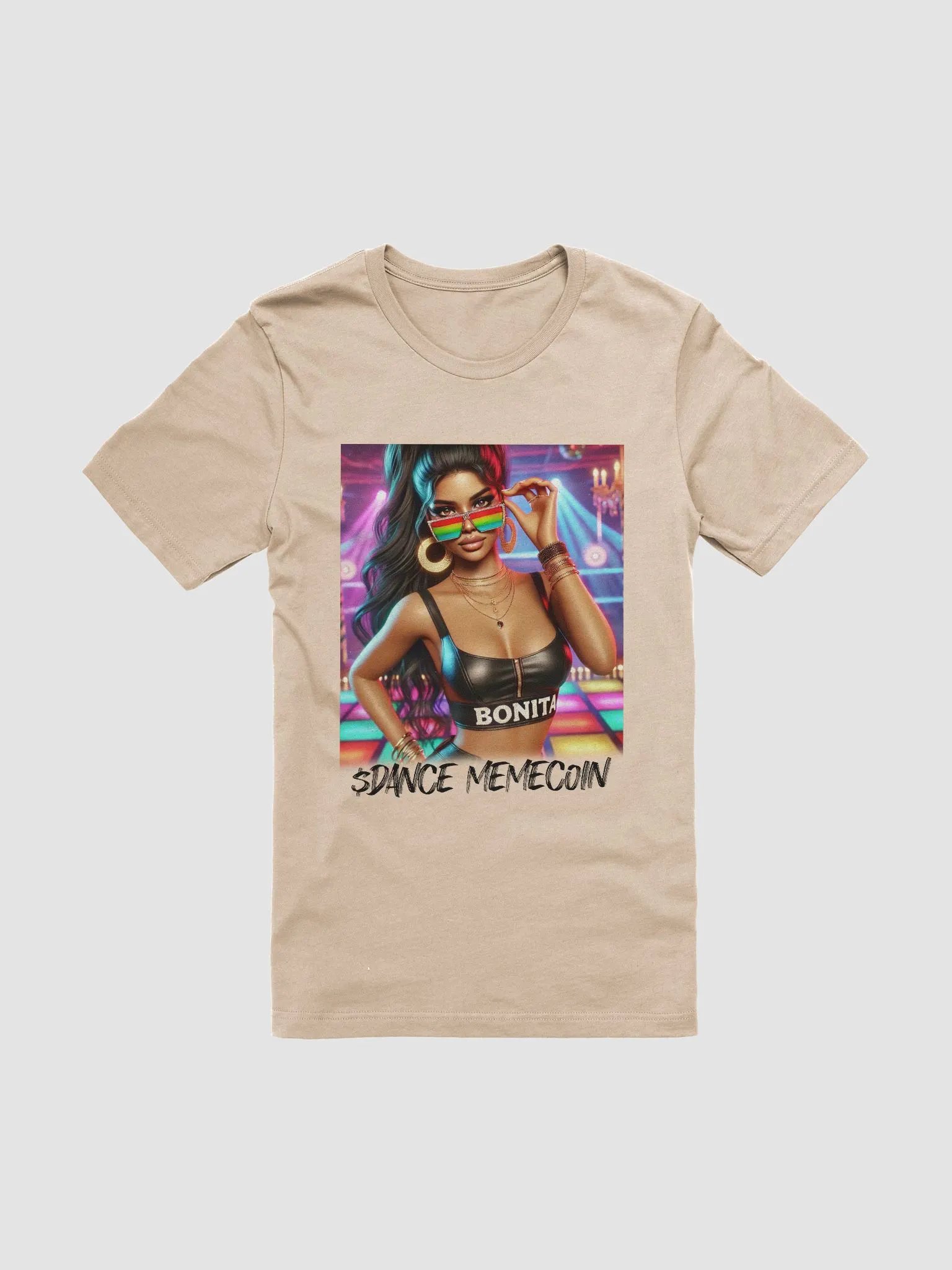 BONITA - DANCE MEMECOIN - PREMIUM TEE - TAN product image (3)