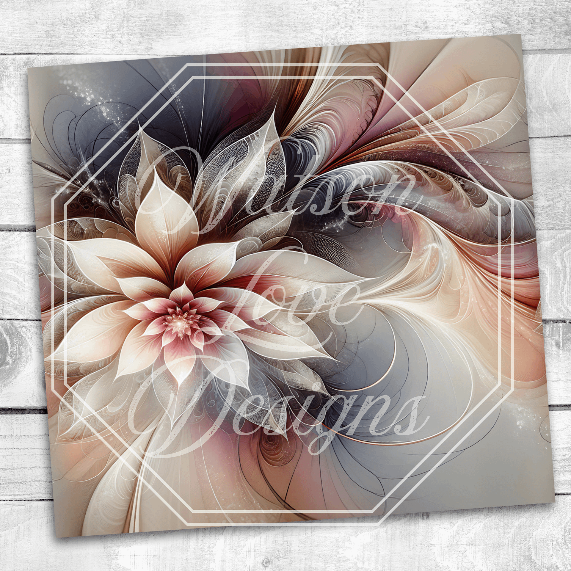 Neutral Abstract Floral 20 oz Skinny Tumbler Sublimation Design Digital Download PNG Instant DIGITAL ONLY Tumbler Wrap product image (3)