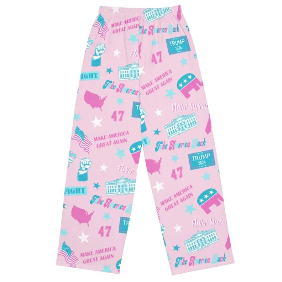 Trump 2024 Election-Themed Patriot Make America Great Again Pink Pattern Pajama Pant product image (3)