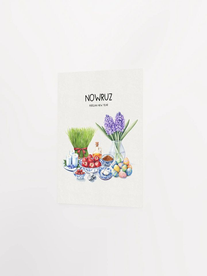 Nowruz Celebration Poster, Nowruz Watercolor Art, Haft-sin Table, Persian New Year, Persian Art product image (13)