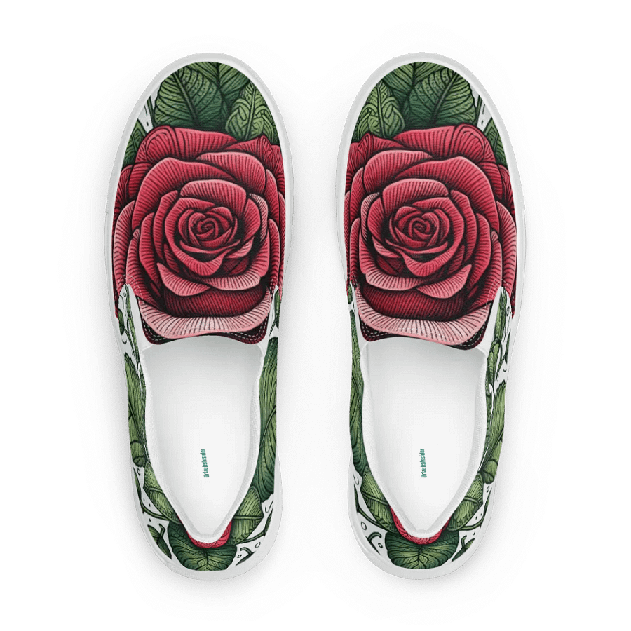 Women's Slip-On Canvas Shoes | KI-Design des Rosen-Mandala-Motivs product image (2)