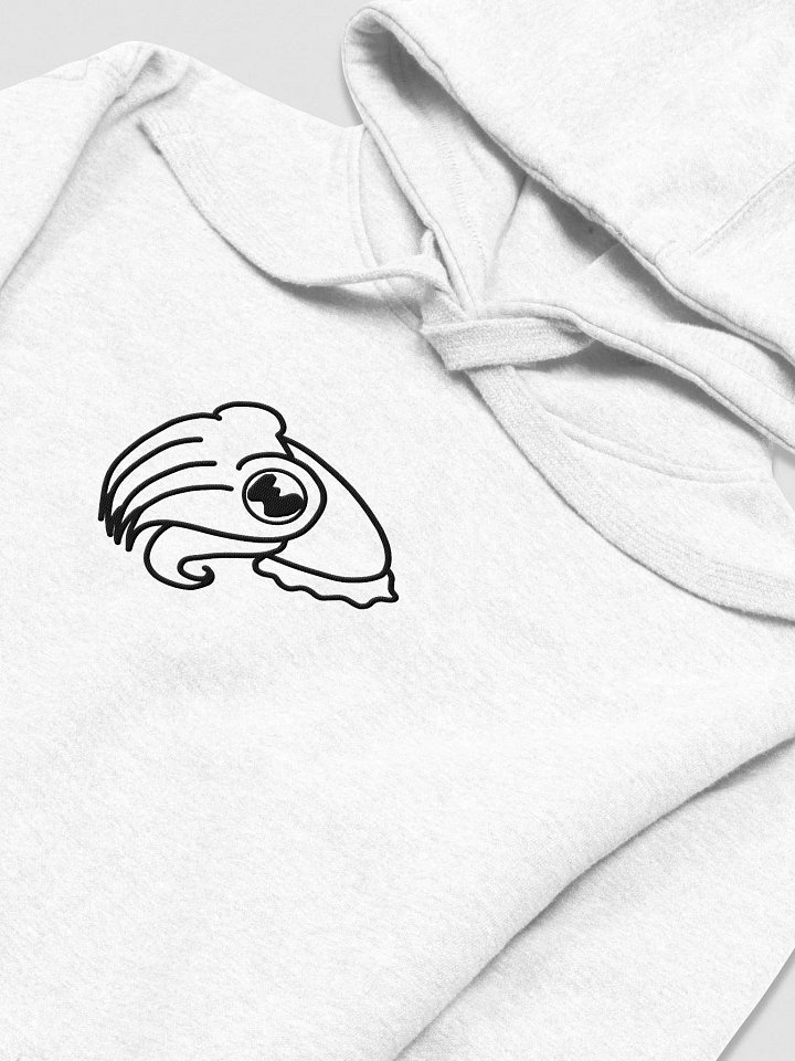 Simple Cuttlefish Outline Embroidered Hoodie - black embroidery product image (13)