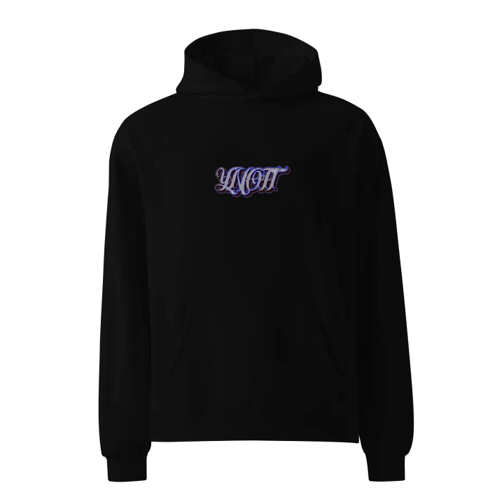 YNOTT Gradient Typography Hoodie - "SHINY" BLACK product image (1)