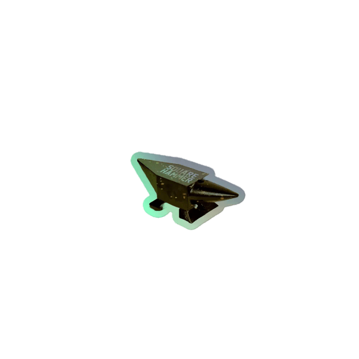 Square Hammer Anvil Kiss Cut Holographic Sticker product image (1)