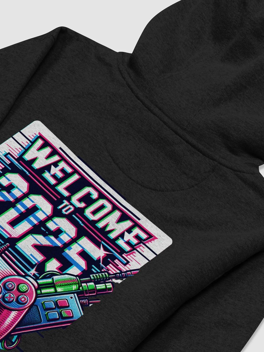 Futuristic Gamer Hoodie – Glitch Text “Welcome to 2025” with RGB Vibes product image (26)