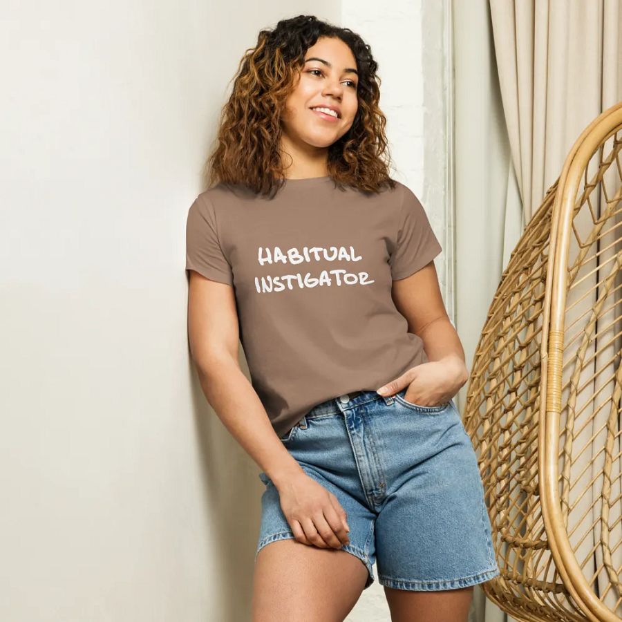 HABITUAL INSTIGATOR (white design) printed waist-length tee product image (25)