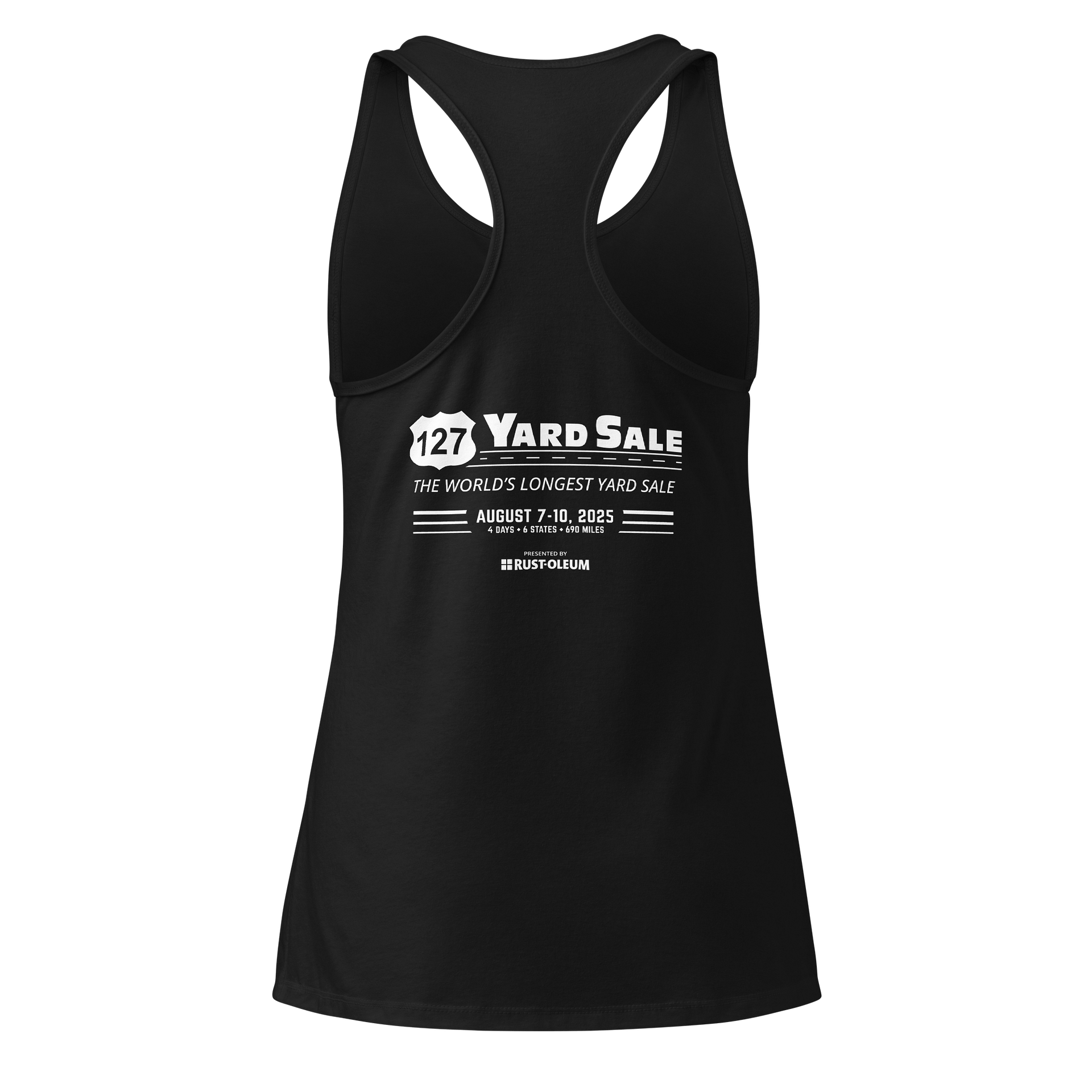127 Yard Sale (2025) Vintage - Next Level Women's Racerback Tank Top - Black product image (2)