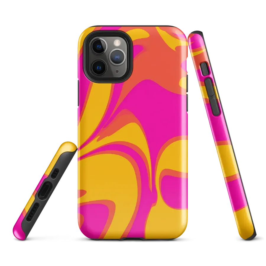 Pink and Yellow Psychedelic Swirls iPhone® Tough Case product image (2)