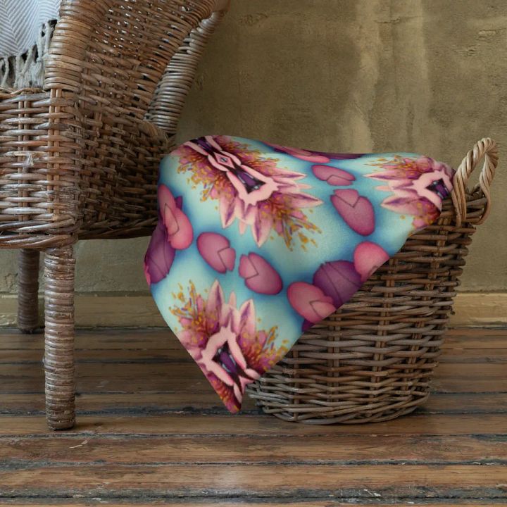 Vibrant Florals & Hearts Throw Blanket product image (2)