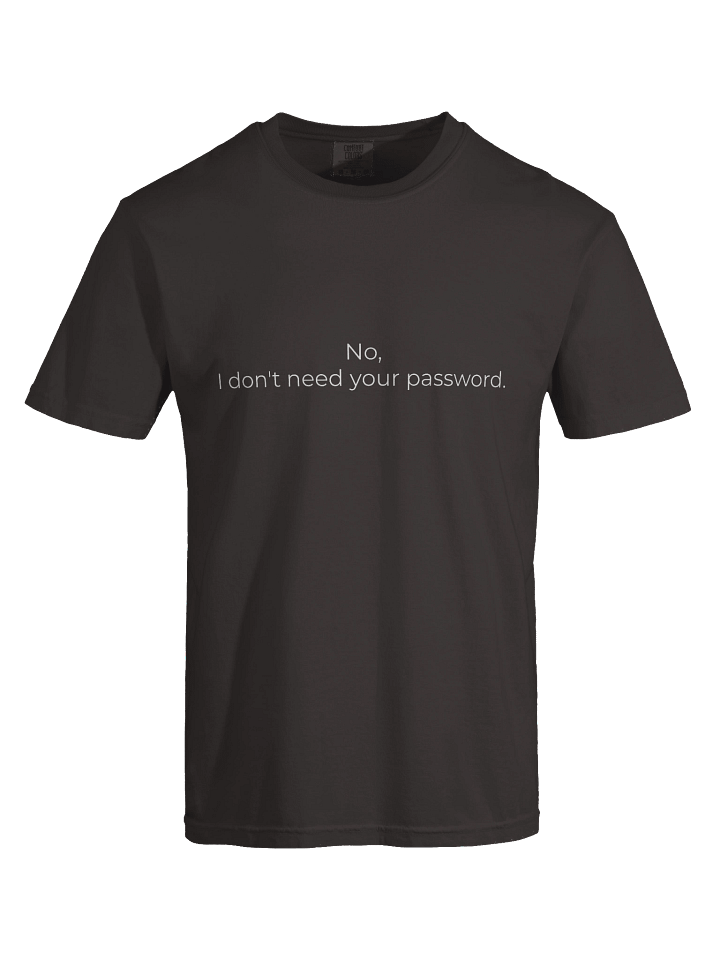 No, I don't need your password t-shirt. product image (1)