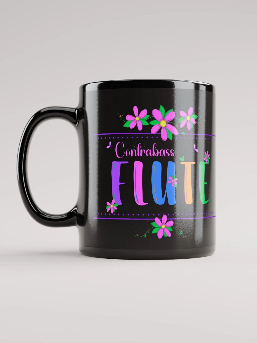 Floral Flutes Black Glossy Mug - Contrabass product image (6)