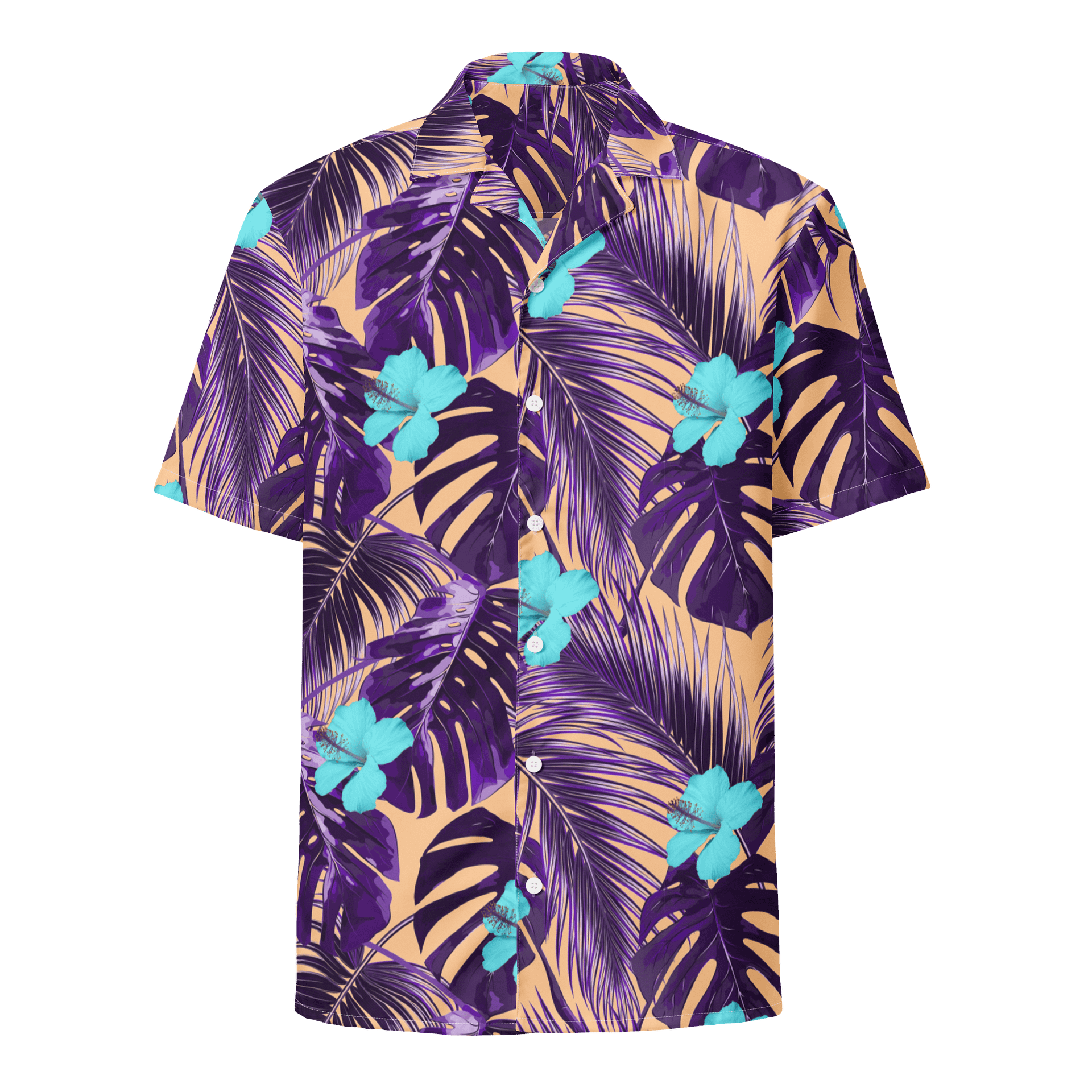 Fleurs Bleues et Passions Pourpres Hawaaian Shirt product image (1)