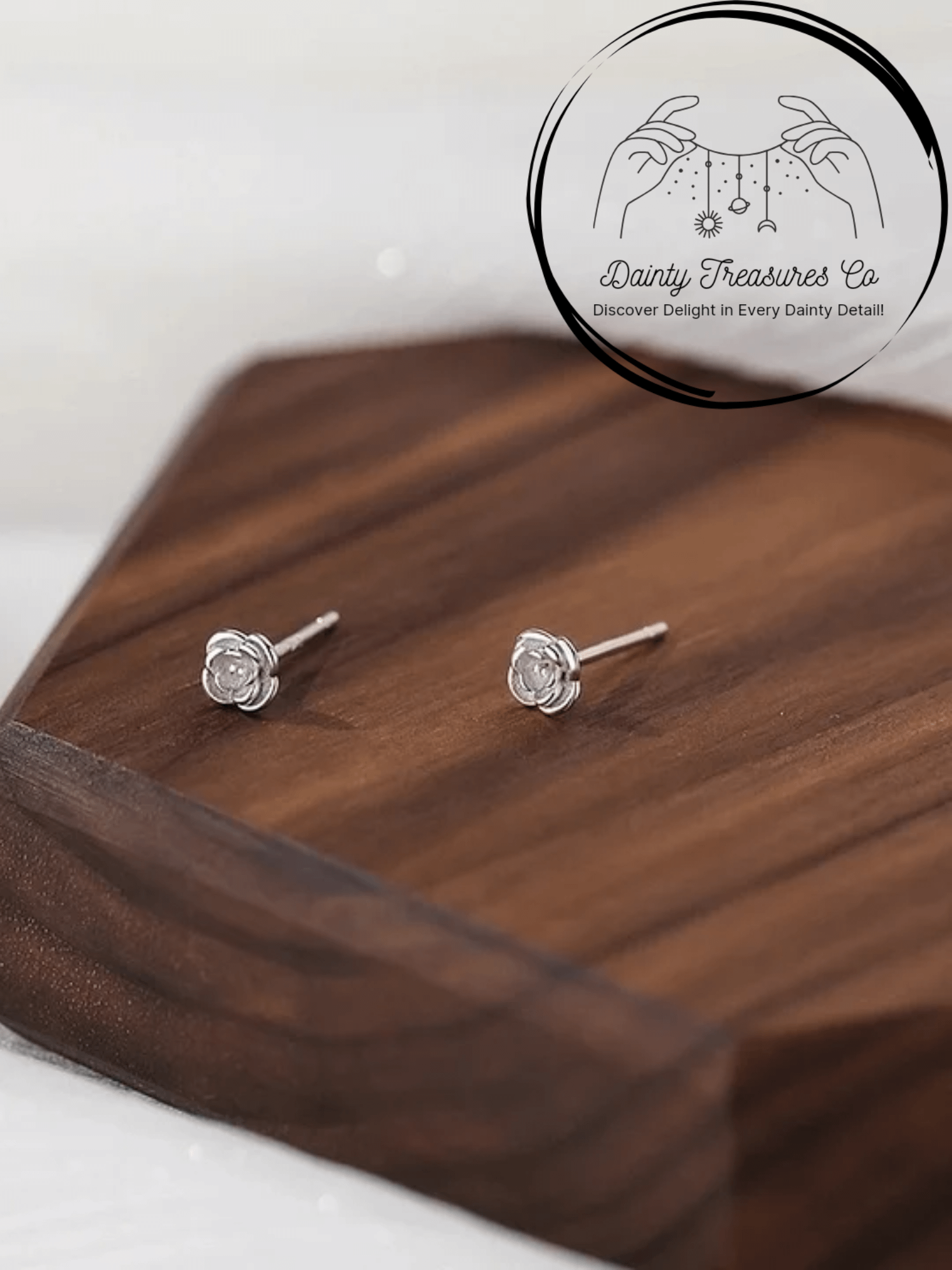 Dainty Rose Stud Earrings product image (1)