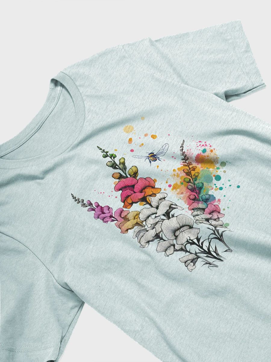 Snapdragon Flower T-Shirt, Vibrant Wildflower Bee Tee, Botanical Garden Lover Shirt, Pollinator Conservation Gift, Nature-Inspired T-shirt product image (3)