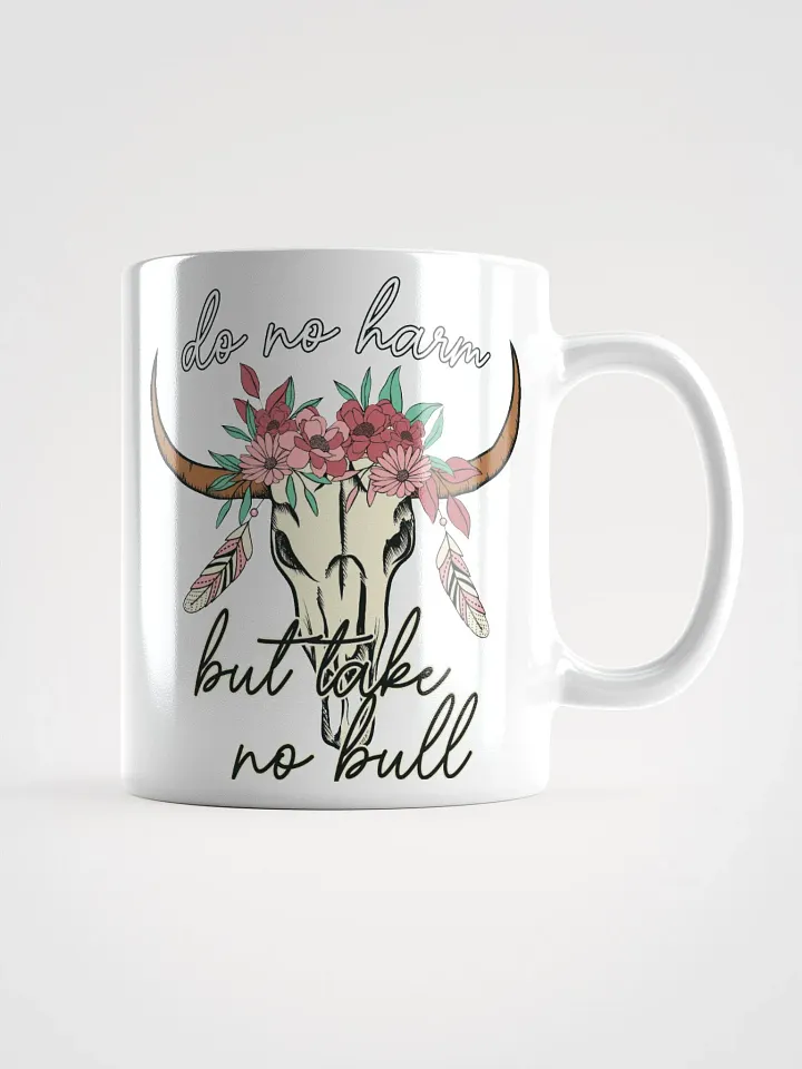 Do No Harm Floral Cow Skull Mug product image (1)