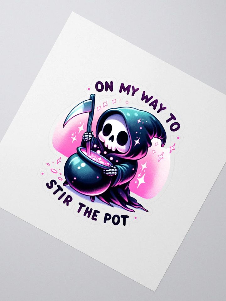 Whimsical Grim Reaper Stirring The Pot Sticker product image (4)