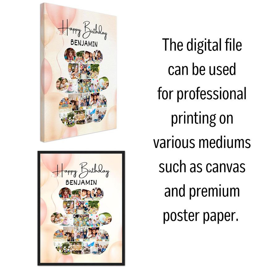 Bear Themed Birthday Photo Collage Canva Template product image (5)