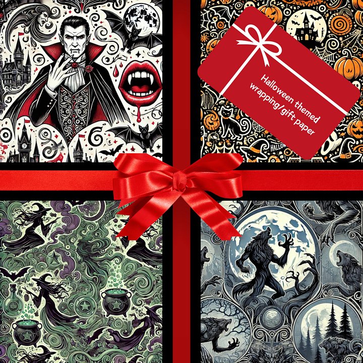 Spooky Halloween Digital Wrapping Paper Bundle – Printable Trick or Treat Collection 🎃👻 product image (1)