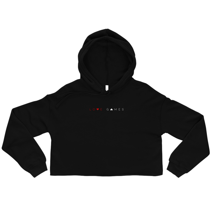 Love Games Women's Crop Hoodie - Black product image (1)