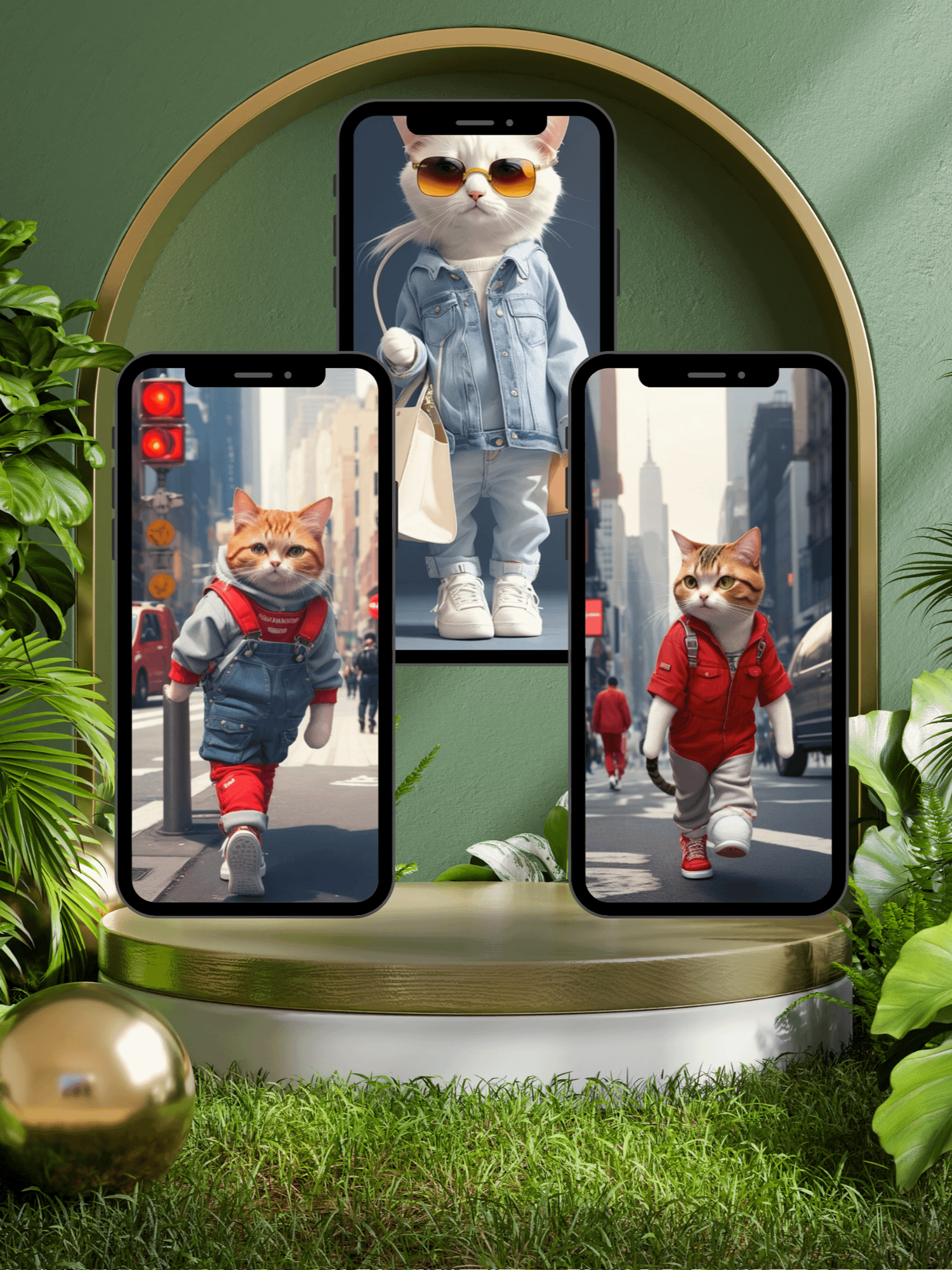 Fashionista Cat Phone Wallpaper (Set of 12) product image (3)