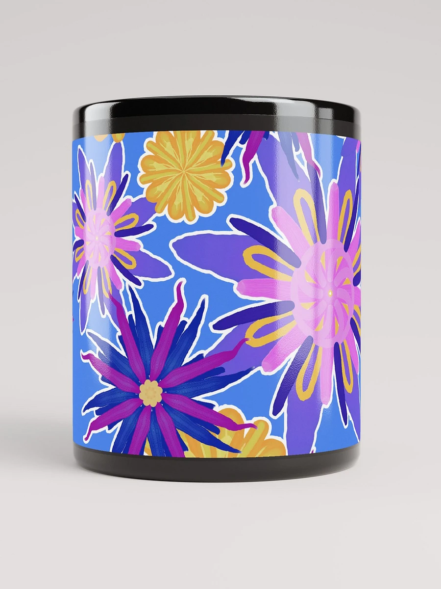 Fanciful Flowers on Powder Blue Black Mug product image (9)