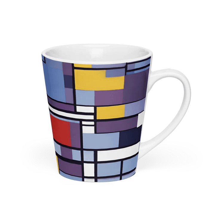 mondrian inspired design Latte Mug for arty moms on mothersday product image (2)