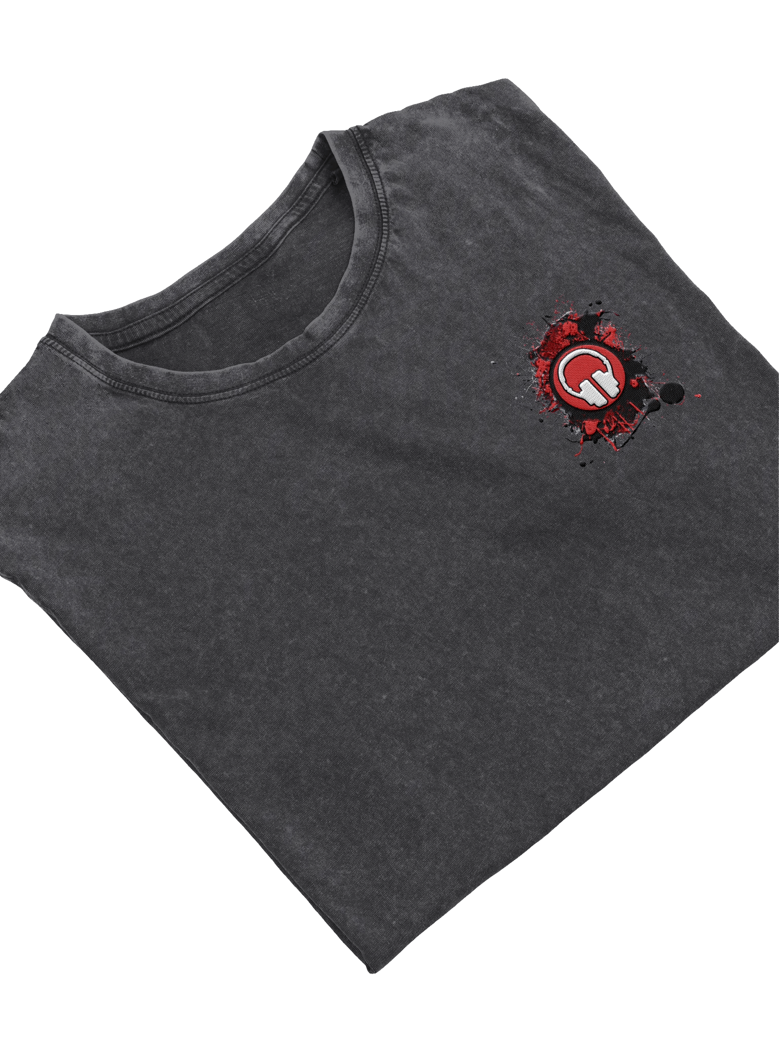Paint Splat Headphones Embroidered Husky Denim T-Shirt product image (9)