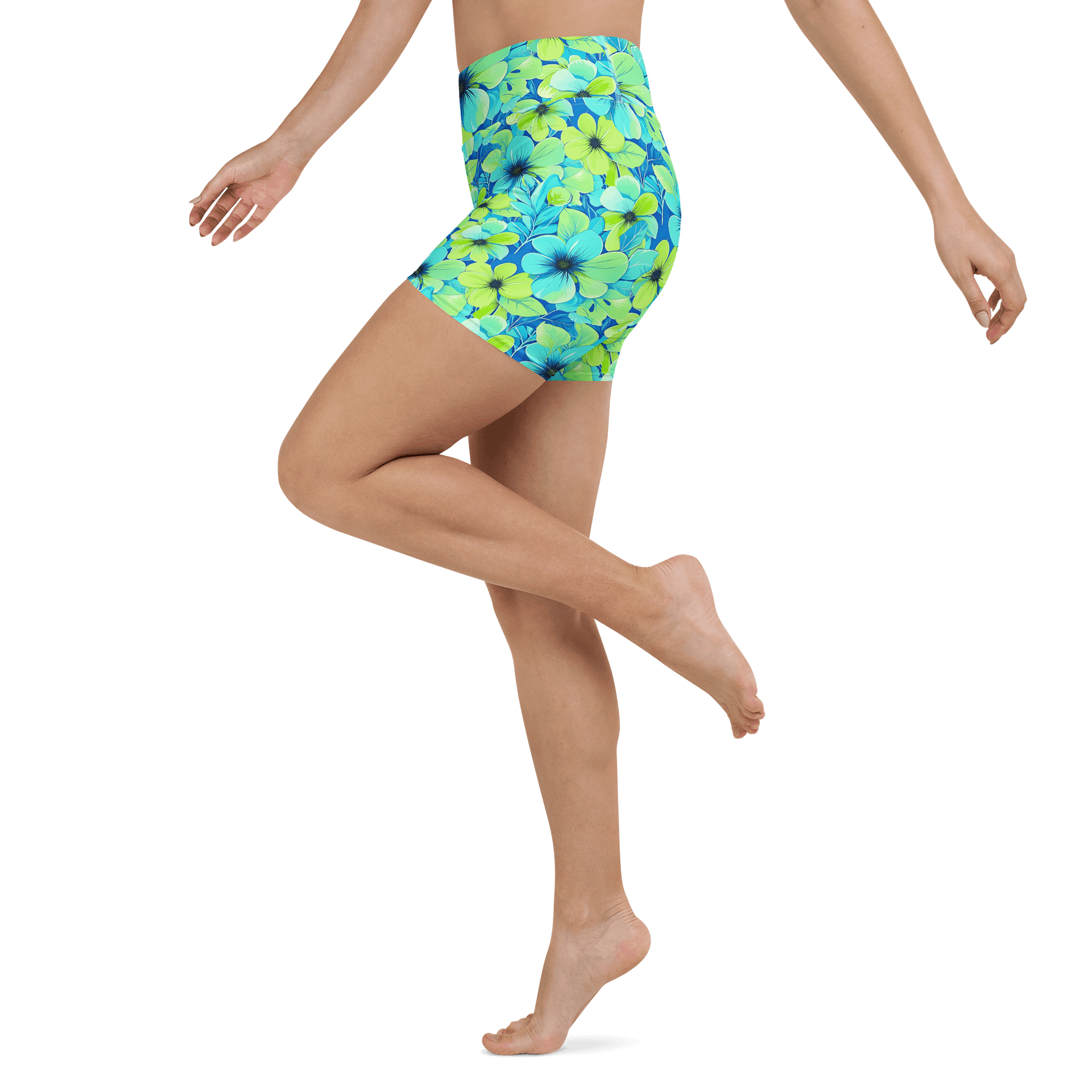 Women’s Floral Yoga Shorts – High Waist, Stretch Activewear for Gym, Running, Pilates & Summer Style product image (4)