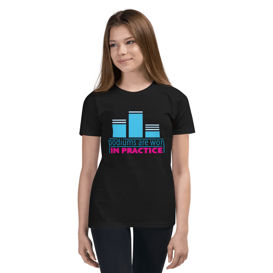 Podiums Are Won In Practice Kids Tee: Blue & Pink product image (3)