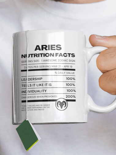 Aries Nutrition Facts Mug product image (1)