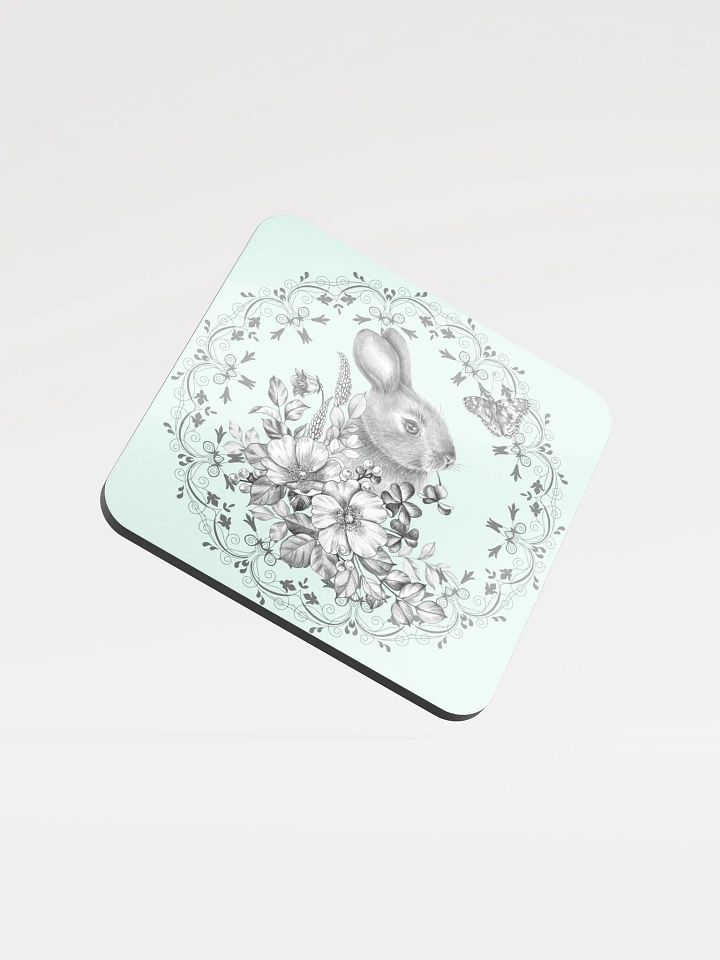Floral Rabbit Dreams Glossed Coaster product image (1)