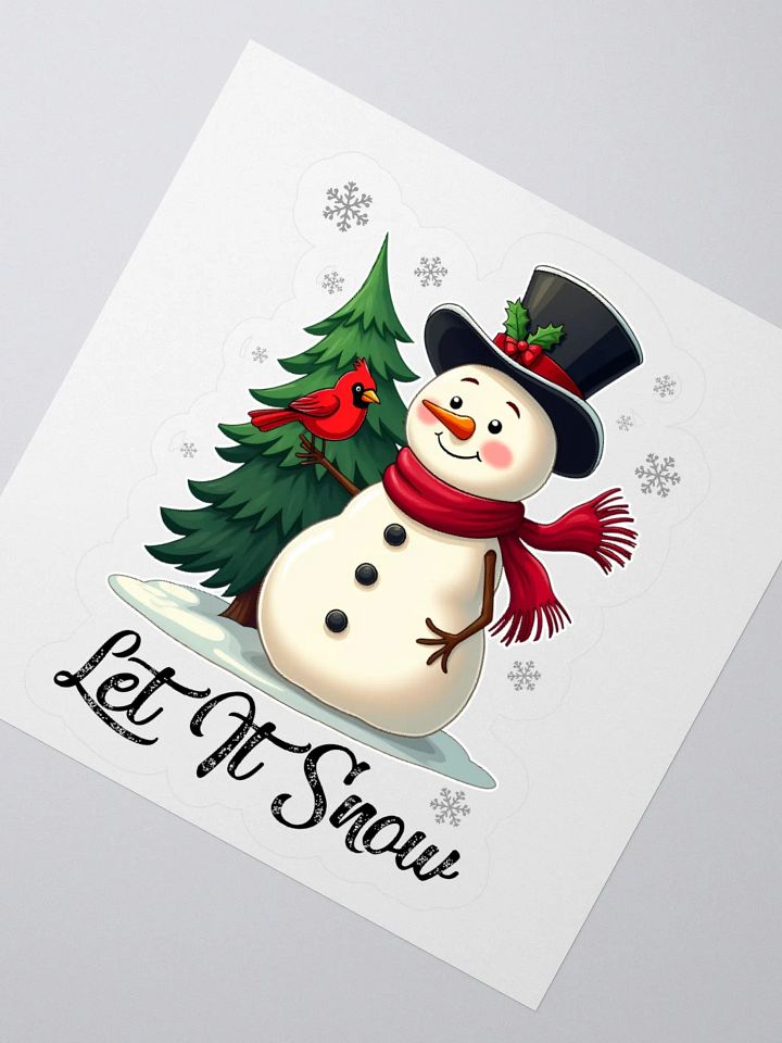 Let It Snow - Snowman with Cardinal Sticker product image (4)