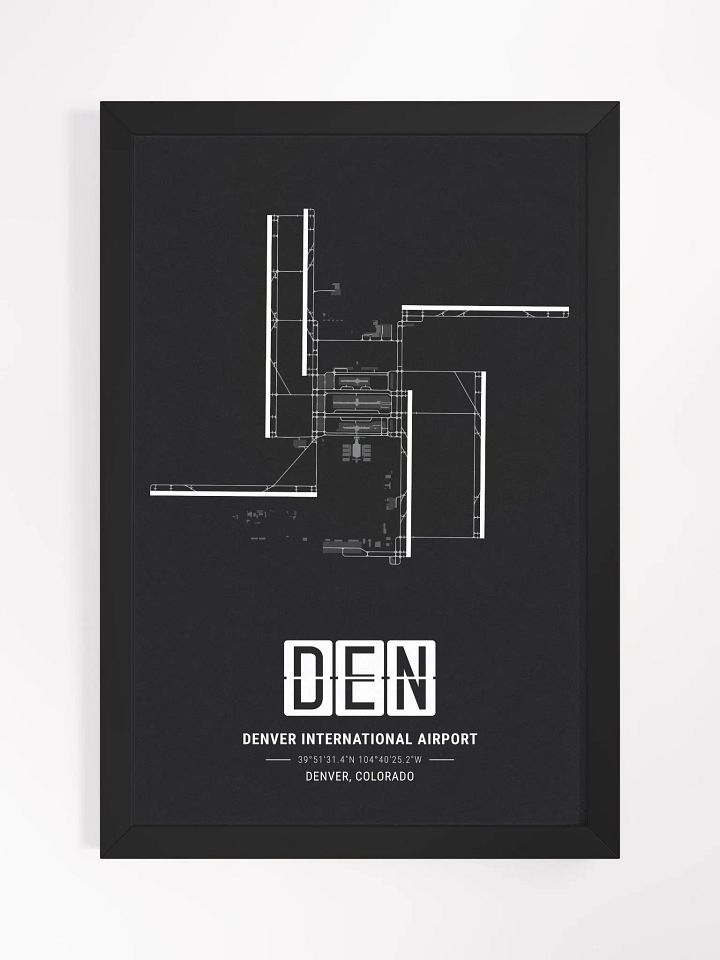 Framed Airport DEN Premium Map On Matt Paper product image (1)