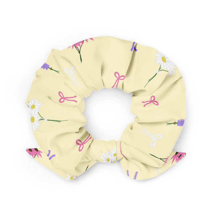Wildflowers and Bows Pattern- Yellow Background Scrunchie product image (2)