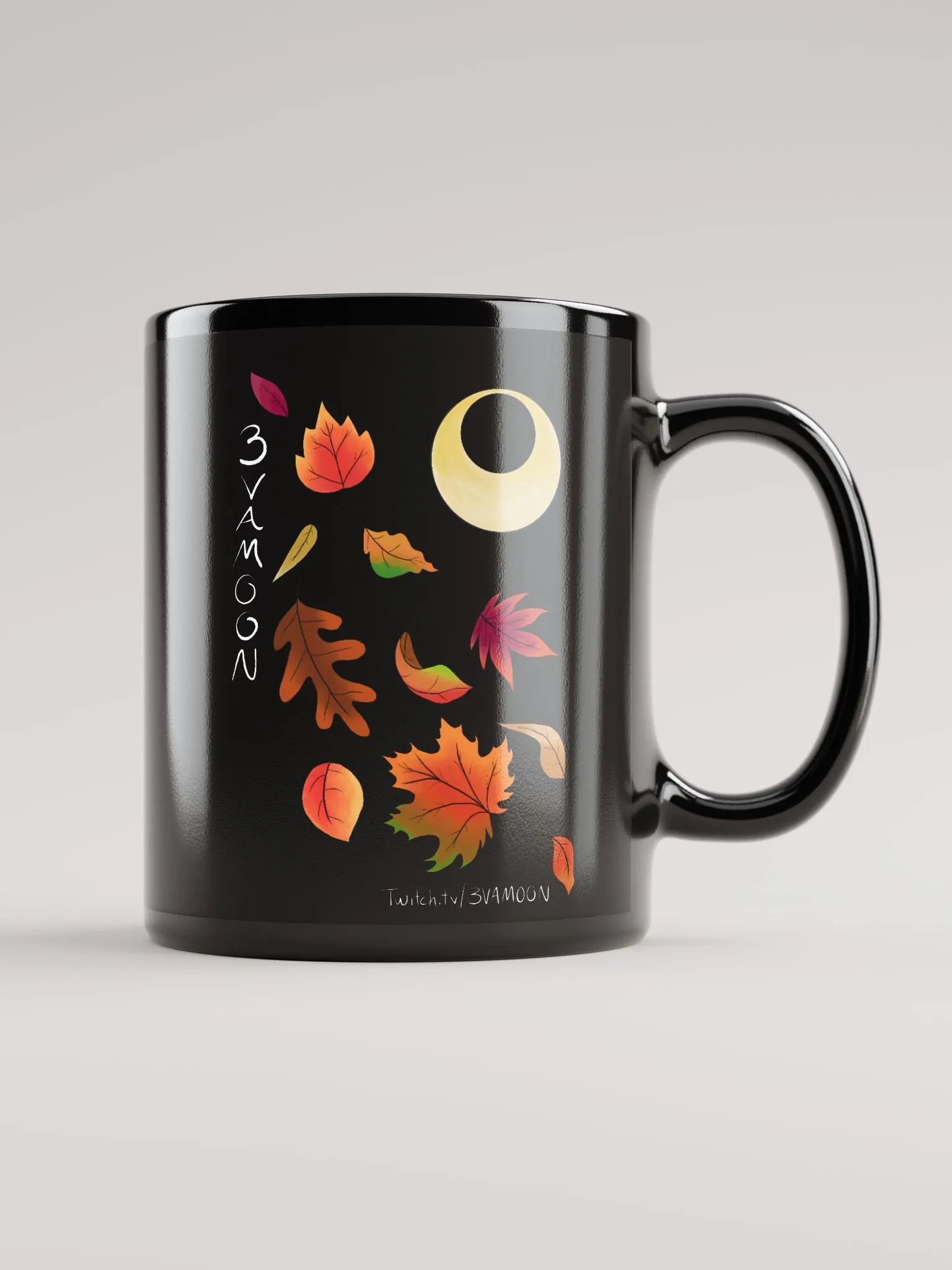 Autumn Leaves Moon Black Coffee Mug product image (1)