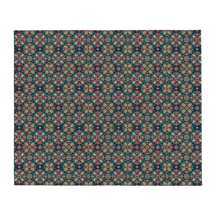 Rainbow Floral Quilt Style Throw Blanket product image (2)
