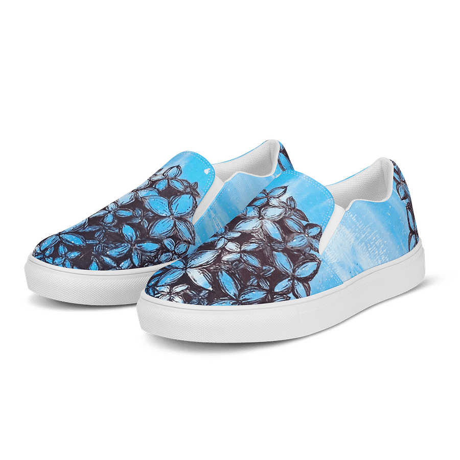 "Hydrangeas" Canvas Slip On Shoes (Men's) product image (3)