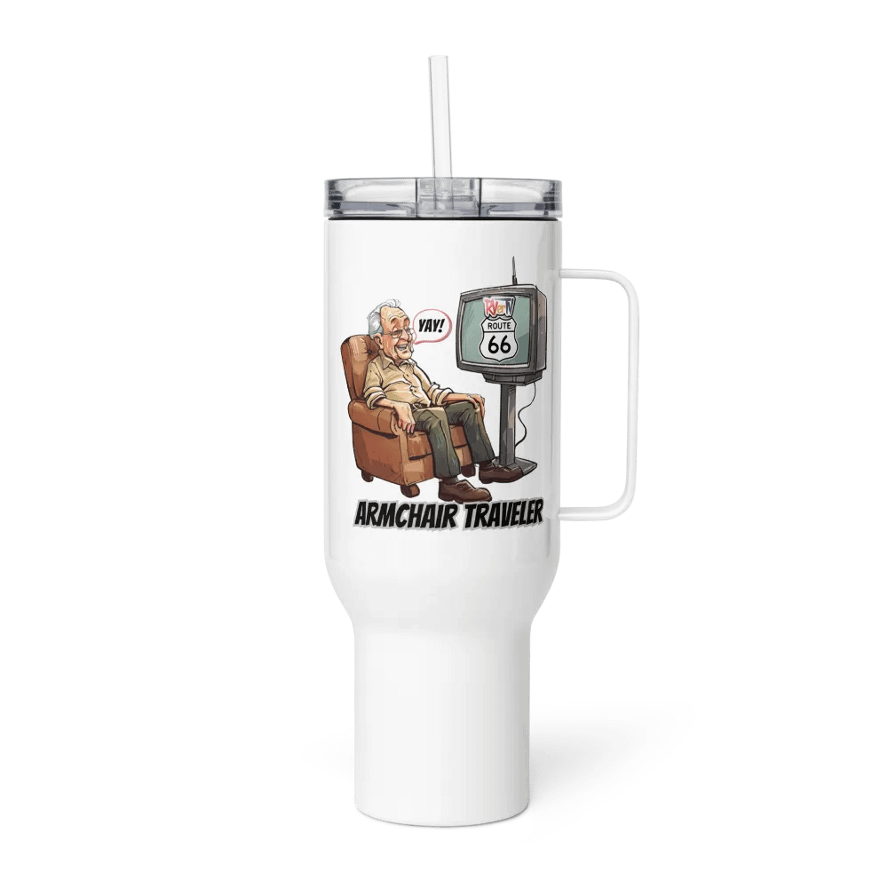 Armchair Traveler Grandpa - Travel Mug with Handle product image (3)