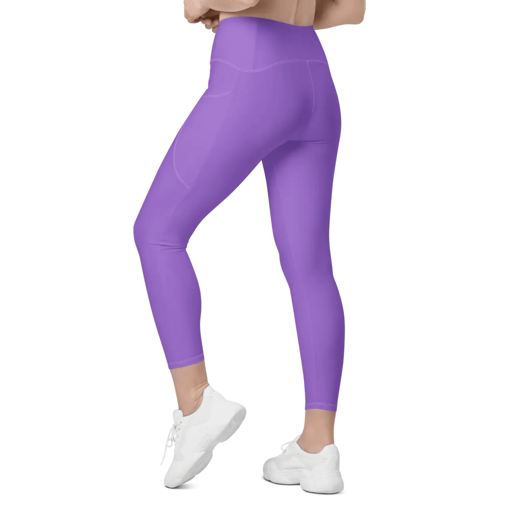 Plain Color Amethyst Crossover Leggings with Pockets product image (7)