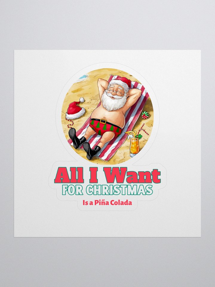 Christmas Chill Santa Beach Stickers product image (1)