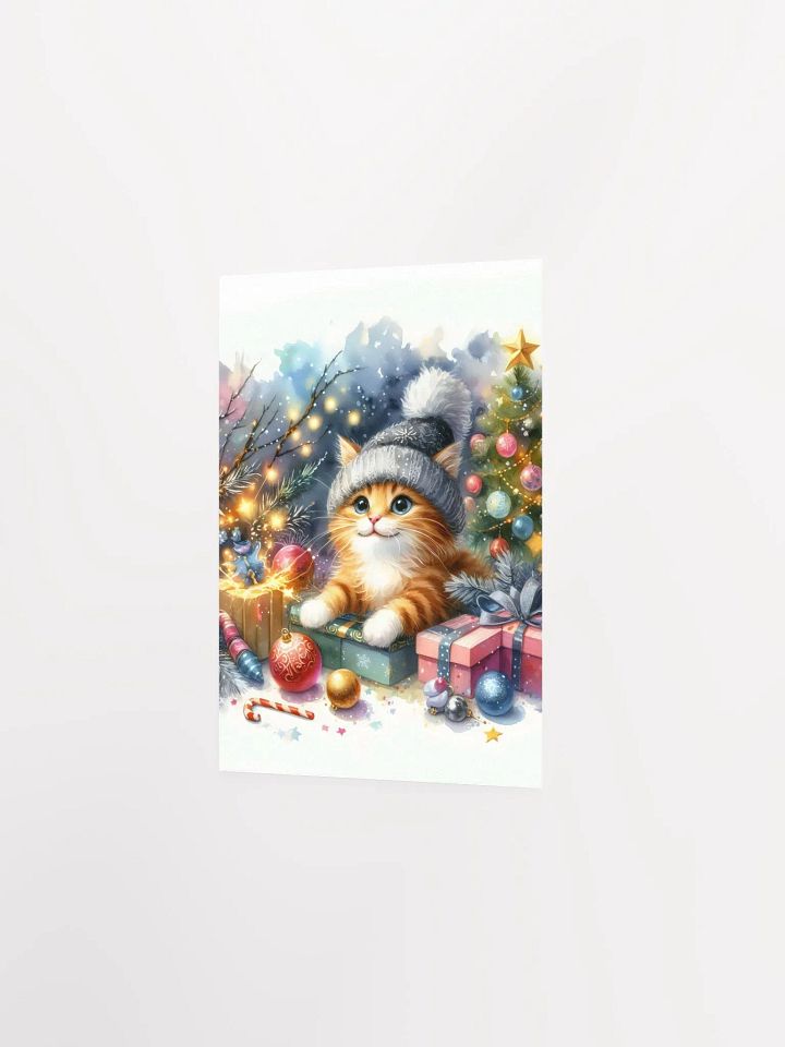 Festive Kitten in a Knit Hat Poster product image (5)