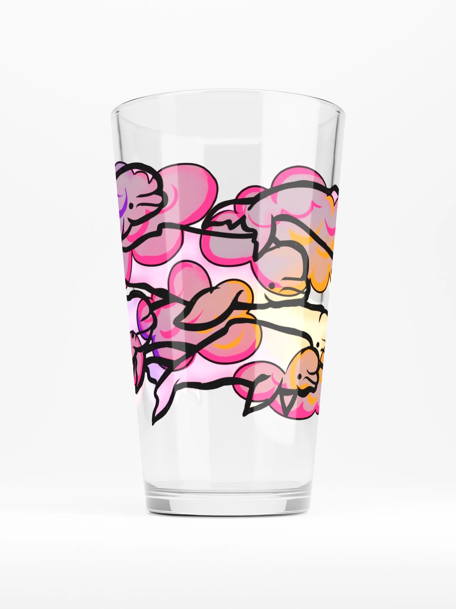 sunset beluga whales pint glass product image (1)