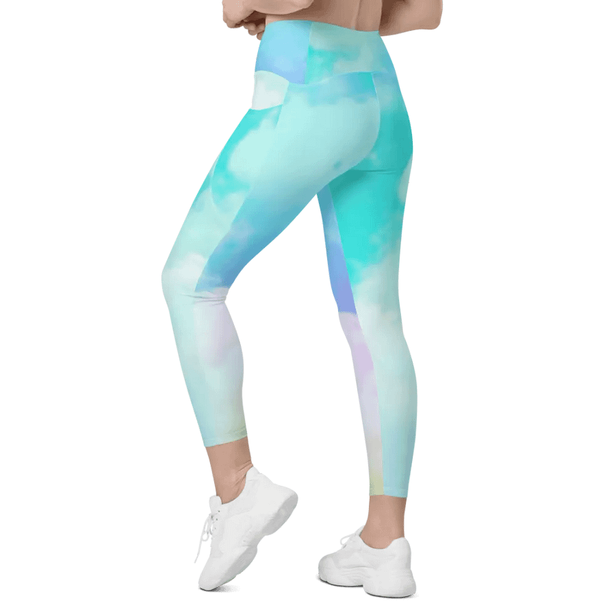 Blur cloud rainbow Design Leggings with Pocket - V2 product image (8)