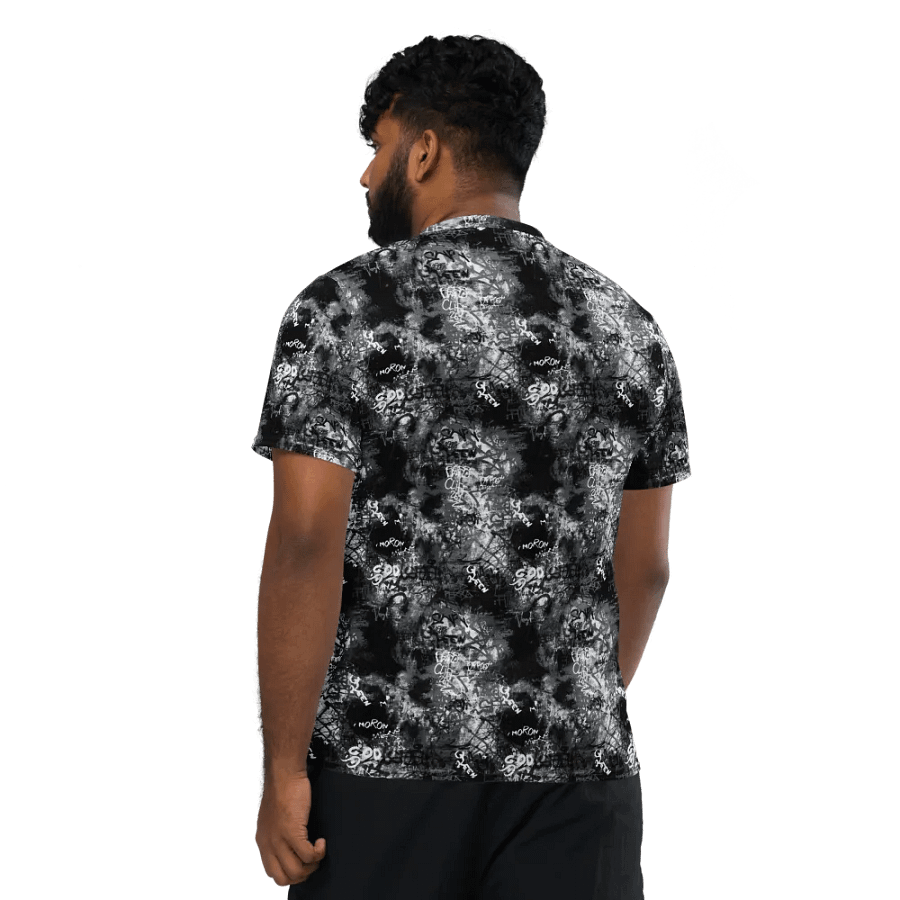 Black and White Graffiti | Recycled Unisex Sports Jersey product image (4)