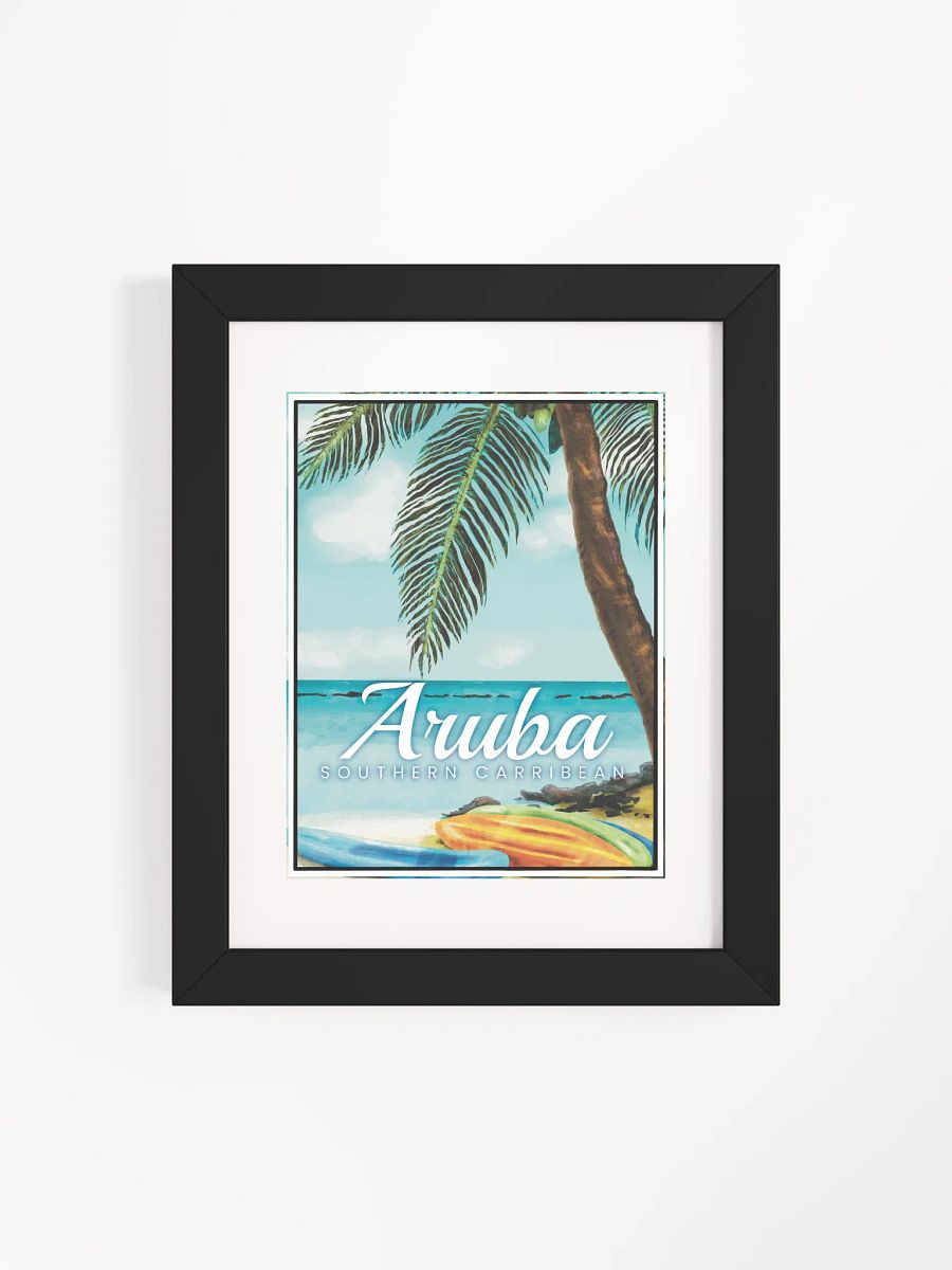 Aruba, Southern Carribean Illustration | by Monique Faella Designs™ | Framed Museum-Quality Print product image (4)