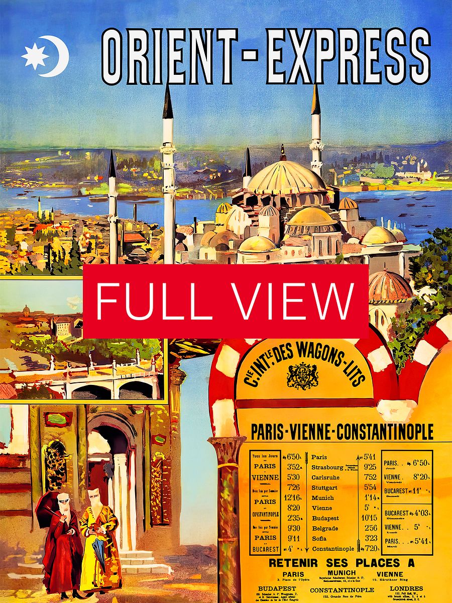 Orient Express, Istanbul, Turkey, 1891 — retro vintage travel poster, vintage travel art print, retro travel wall art product image (3)