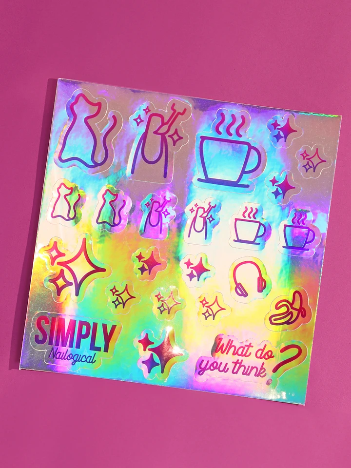 Simply Neon Lines Holographic Stickers product image (1)