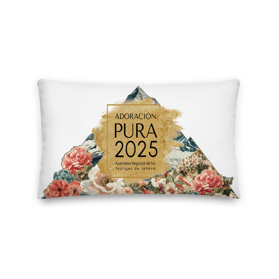 2025 "Adoración Pura" Floral Mountain Sky Blue Pillow product image (2)